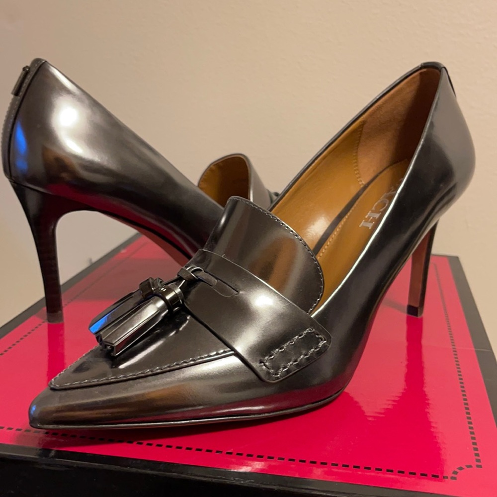 Gunmetal/Silver Coach Loafers